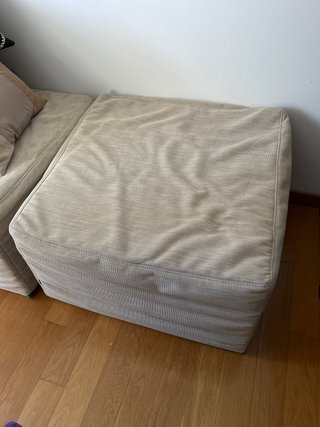Pouf tessuto beige