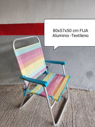 Silla Playa Aluminio 80x57x50 cm