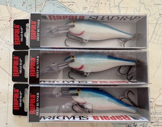 Lote 3 señuelos Rapala Shad Rap SR09B