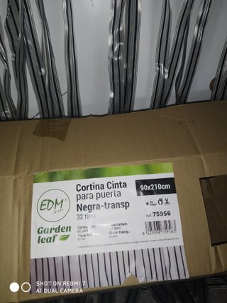 Cortina a strisce in PVC nero-trasparente 90x210cm