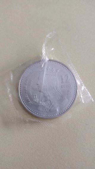 Moneda Plata Isabel I de Castilla 12 Euro