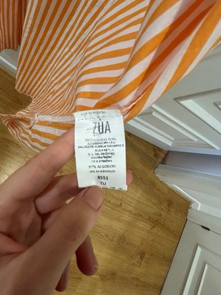 Kimono ZUA rayas naranja y blanco talla única
