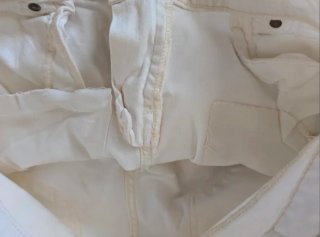 Mango Talla 38 - Pantalón vaquero roto blanco
