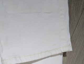 Mango Talla 38 - Pantalón vaquero roto blanco