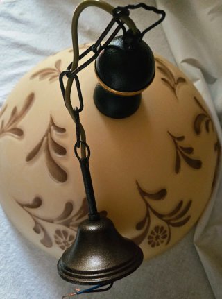 Lampadario grande cucina vetro e metallo