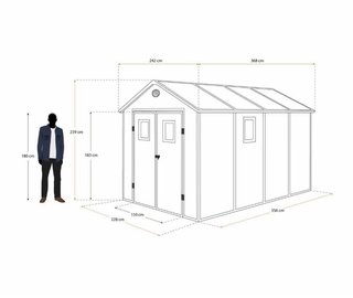 Caseta jardín resina con suelo 8,90 m² Zoe D