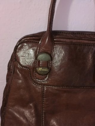 Borsa a mano in pelle marrone