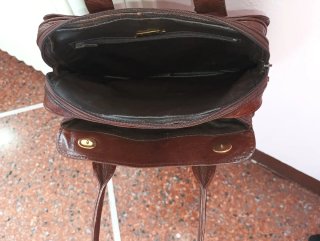 Borsa a mano in pelle marrone