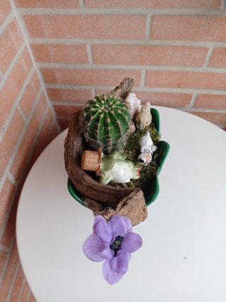 Planta natural decorada con figuras