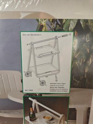 Carrito camarera plegable para exteriores