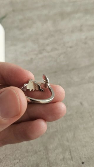 Anello regolabile con koala e foglie
