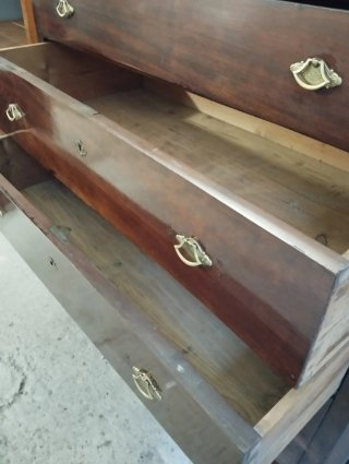 Cómoda antigua nogal tapa mármol