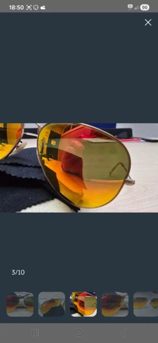 2 Gafas de Sol Ray-Ban Aviator Doradas Naranja