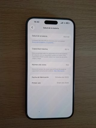 iPhone 15 Plus Negro 85% Batería