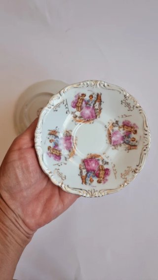 2 Platos Porcelana Japonesa Cáscara de Huevo