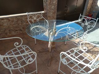 Conjunto mesa y sillas hierro forjado