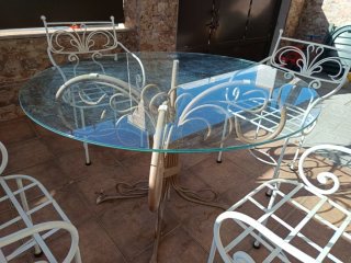 Conjunto mesa y sillas hierro forjado