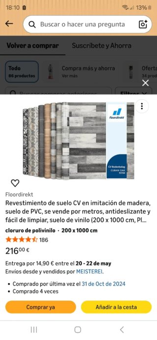 Suelo Vinilo Alta Calidad Rollo 10x2m