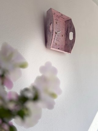 Reloj Madera Rústico Rosa