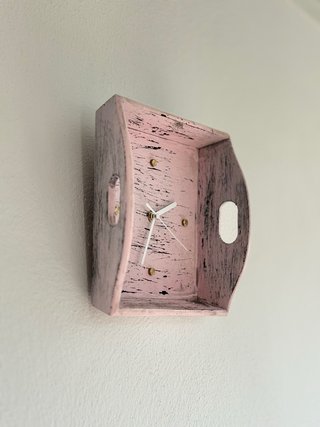 Reloj Madera Rústico Rosa