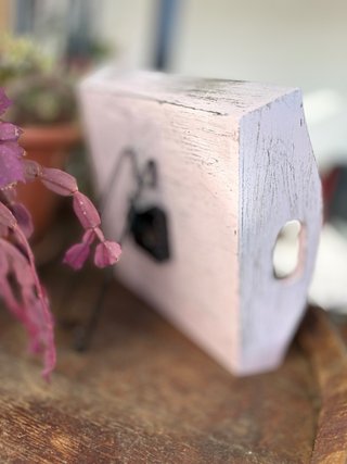 Reloj Madera Rústico Rosa