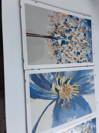 Láminas Decorativas Flores Abstractas Azul