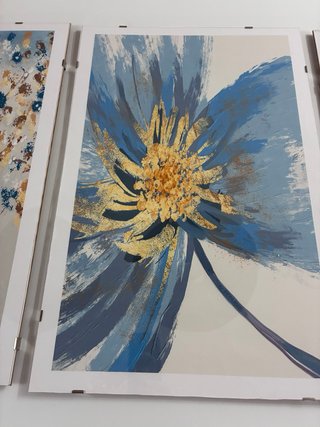 Láminas Decorativas Flores Abstractas Azul