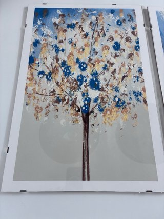 Láminas Decorativas Flores Abstractas Azul