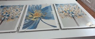 Láminas Decorativas Flores Abstractas Azul