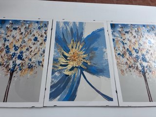 Láminas Decorativas Flores Abstractas Azul