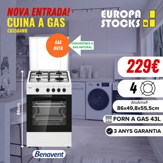 Cocina de gas Benavent CBS504WB