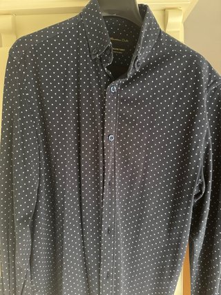 Camisa Massimo Dutti azul con microestampado