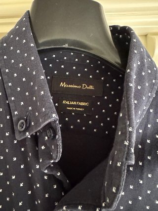 Camisa Massimo Dutti azul con microestampado