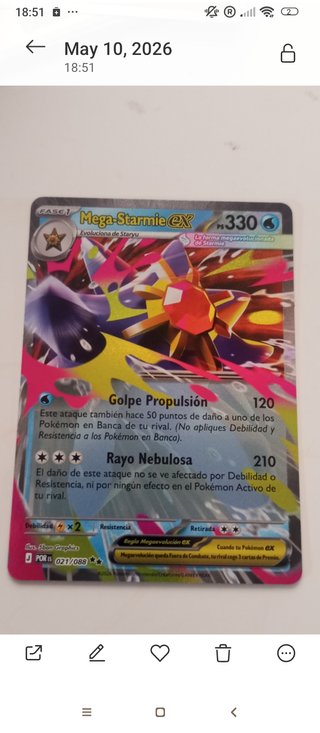 Carta Pokémon Mega-Starmie EX 330 HP 021/088