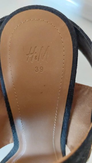 Sandalias cuña H&M negras T.39