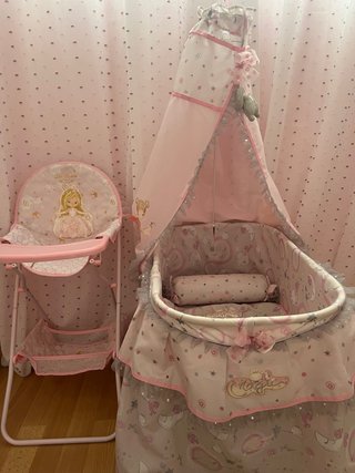 Lote Cuna y Trona de Juguete Princesas