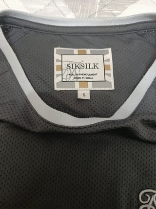 Camiseta SikSilk Hombre Negra y Gris