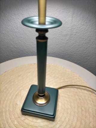 Lámpara de mesa Teal y Dorada