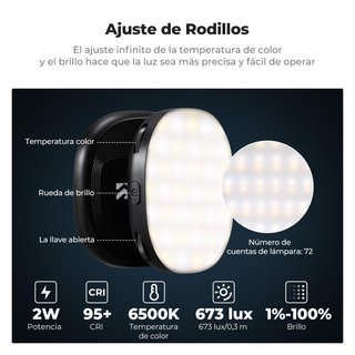 Luz Selfie Magnética K&F Concept con Espejo NUEVA