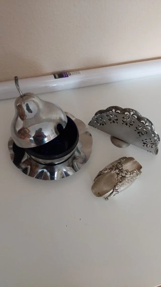 Juego té/café 4 piezas baño plata