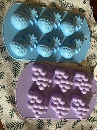 Set 4 stampi ghiaccio forme frutta silicone
