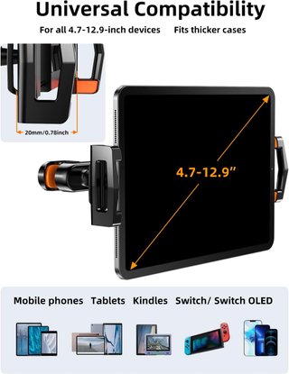 Soporte tablet coche reposacabezas estable