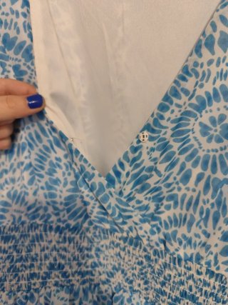 Vestido AMISU azul y blanco talla única