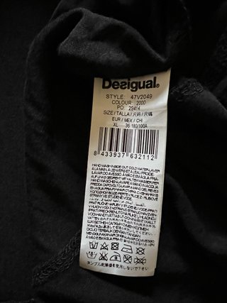 Vestido Desigual XL Negro con Lazo