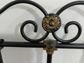 Cabecero forja 105cm negro y dorado