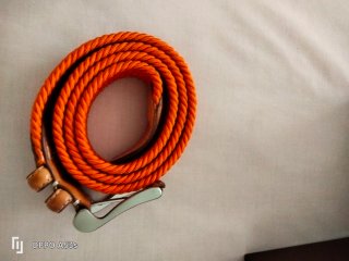 Cinturón trenzado Olimpo naranja y cuero