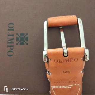 Cinturón trenzado Olimpo naranja y cuero