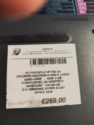 PC Portatile HP 250 G4 Grigio