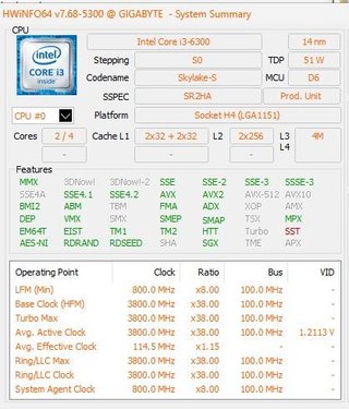 Gigabyte GA-H110M-S2H + Intel i3-6300