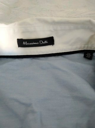 Camisa Massimo Dutti azul y blanca Talla 38